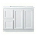 SH900L-KB - 900x460x880mm Shaker Style Kickboard MDF Vanity with Ceramic Basin