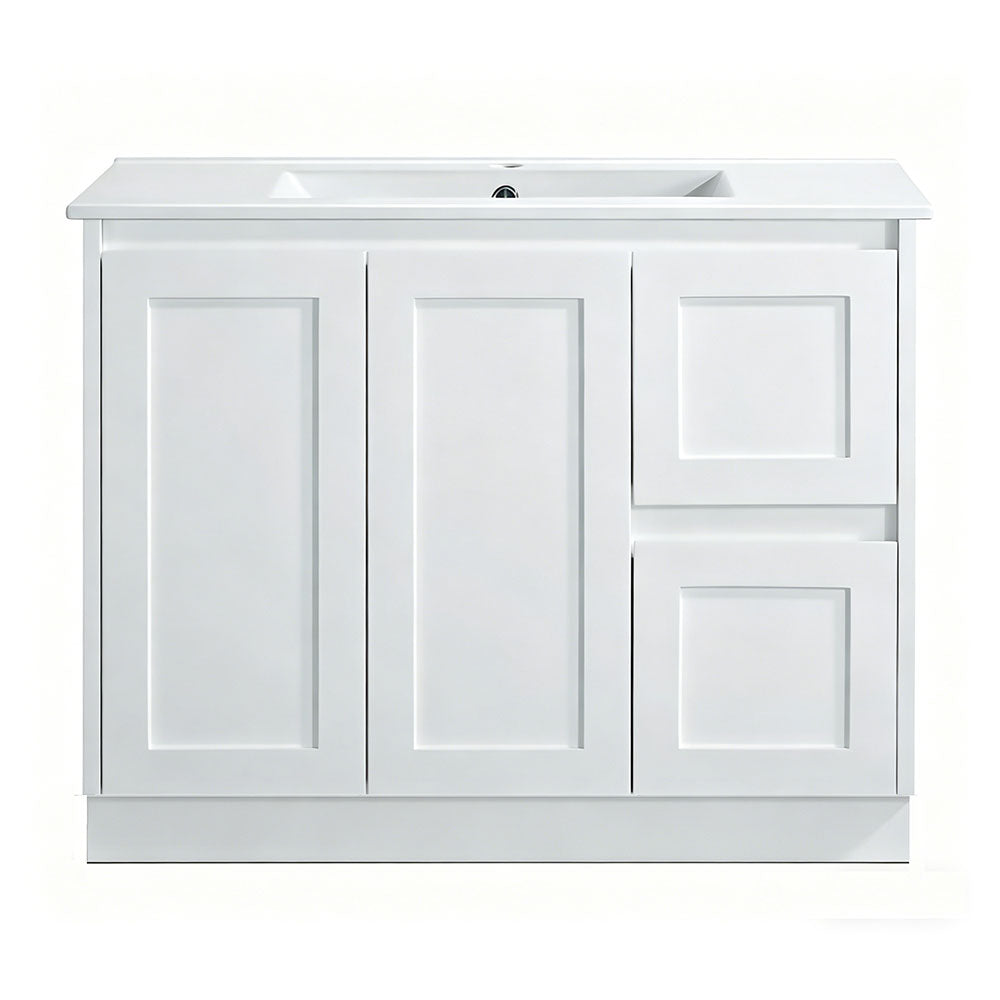 SH900R-KB - 900x460x880mm Shaker Style Kickboard MDF Vanity with Ceramic Basin