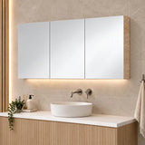 Gina 1200mm Light Oak Shave Cabinet - 1200x720x150mm