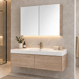 Gina 750mm Light Oak Shave Cabinet - 750x720x150mm
