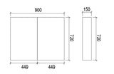 SL900 - 900x720x150mm Veneer Cabinet with Pencil Edge Mirror – alternate view