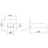 Yale Square Slot Bath Spout – alternate view