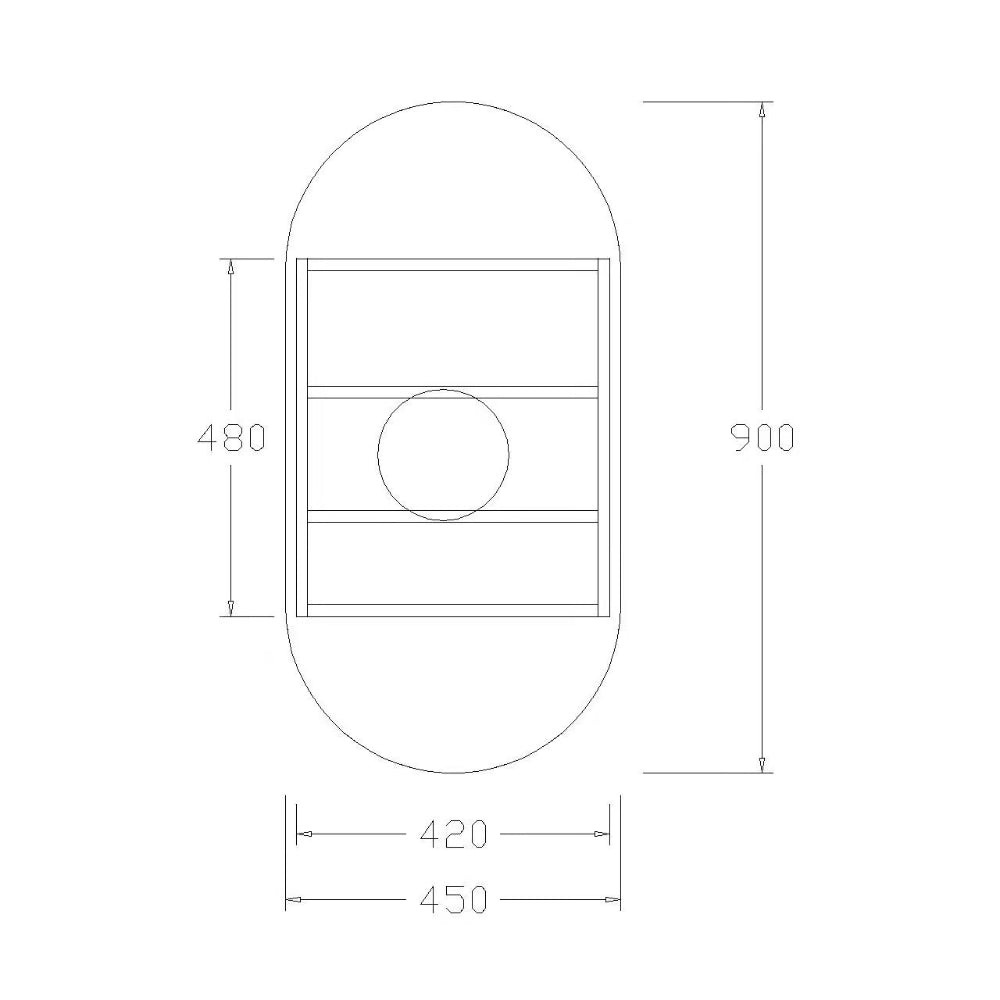 SP4590MB - 450x900x150mm Matte Black Polyurethane Peel Cabinet with Pencil Edge Mirror – detail view
