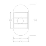 SP4590MB - 450x900x150mm Matte Black Polyurethane Peel Cabinet with Pencil Edge Mirror – detail view