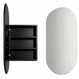 SP4590MB - 450x900x150mm Matte Black Polyurethane Peel Cabinet with Pencil Edge Mirror – alternate view