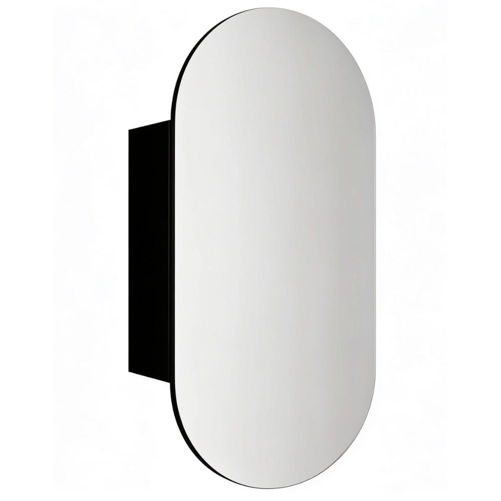 SP4590MB - 450x900x150mm Matte Black Polyurethane Peel Cabinet with Pencil Edge Mirror