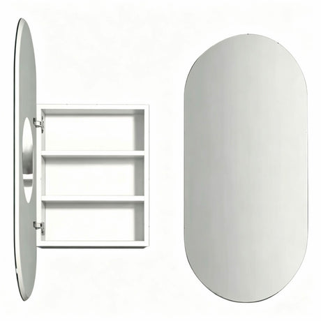 SP6090 - 600x900x150mm Matte White Polyurethane Peel Cabinet with Pencil Edge Mirror – alternate view