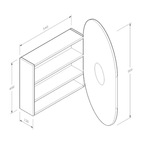 SP6090 - 600x900x150mm Matte White Polyurethane Peel Cabinet with Pencil Edge Mirror – view 4