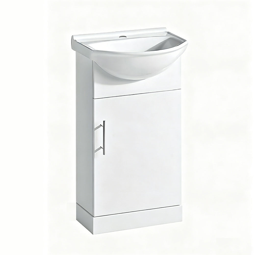 SR450-KB - 450x480x890mm Semi Recess Kickboard MDF Vanity with Ceramic Basin