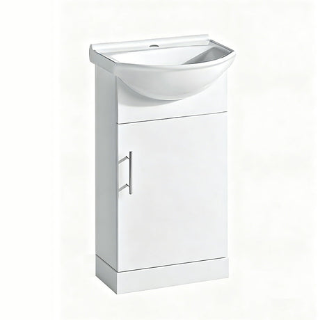 SR450-KB - 450x480x890mm Semi Recess Kickboard MDF Vanity with Ceramic Basin