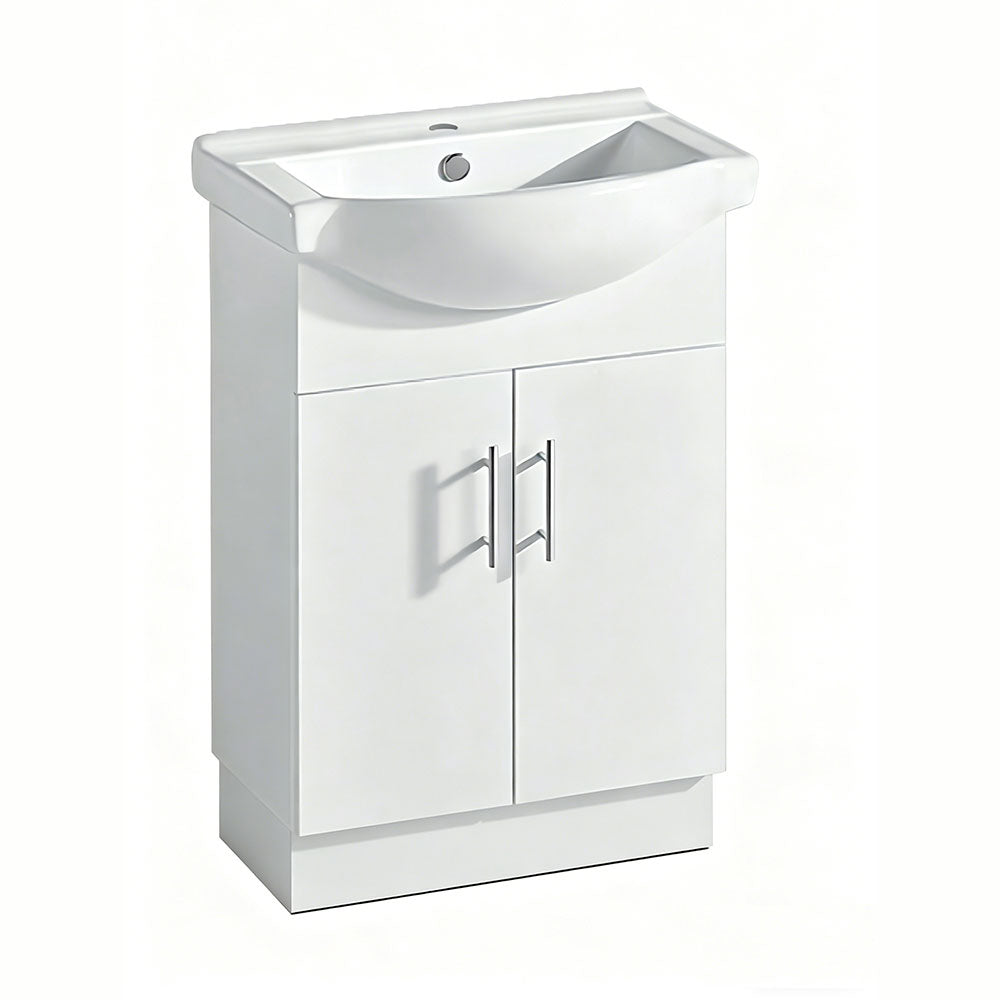 SR600-KB - 600x480x890mm Semi Recess Kickboard MDF Vanity with Ceramic Basin