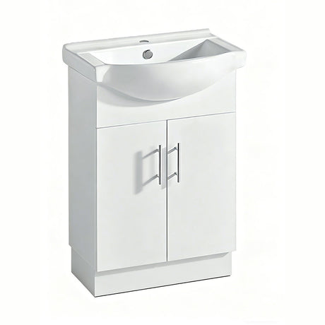 SR600-KB - 600x480x890mm Semi Recess Kickboard MDF Vanity with Ceramic Basin