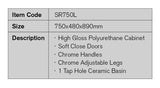 SR750L - 750x480x890mm High Gloss Polyurethane Cabinet with Soft Close Doors – detail view