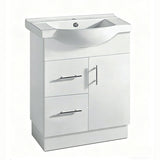 SR750L-KB - 750x480x890mm Semi Recess Kickboard MDF Vanity with Ceramic Basin