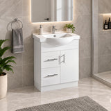 Brody 750mm Semi Recessed Vanity on Kickboard Left Hand Draws 1th - 750x480x890mm