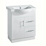 SR750R-KB - 750x480x890mm Semi Recess Kickboard MDF Vanity with Ceramic Basin