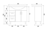 SR900L - 900x480x890mm High Gloss Polyurethane Cabinet with Soft Close Doors – alternate view