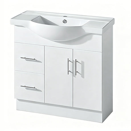 SR900L-KB - 900x480x890mm Semi Recess Kickboard MDF Vanity with Ceramic Basin