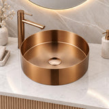 Stainless Steel Brushed Copper Above Counter Basin