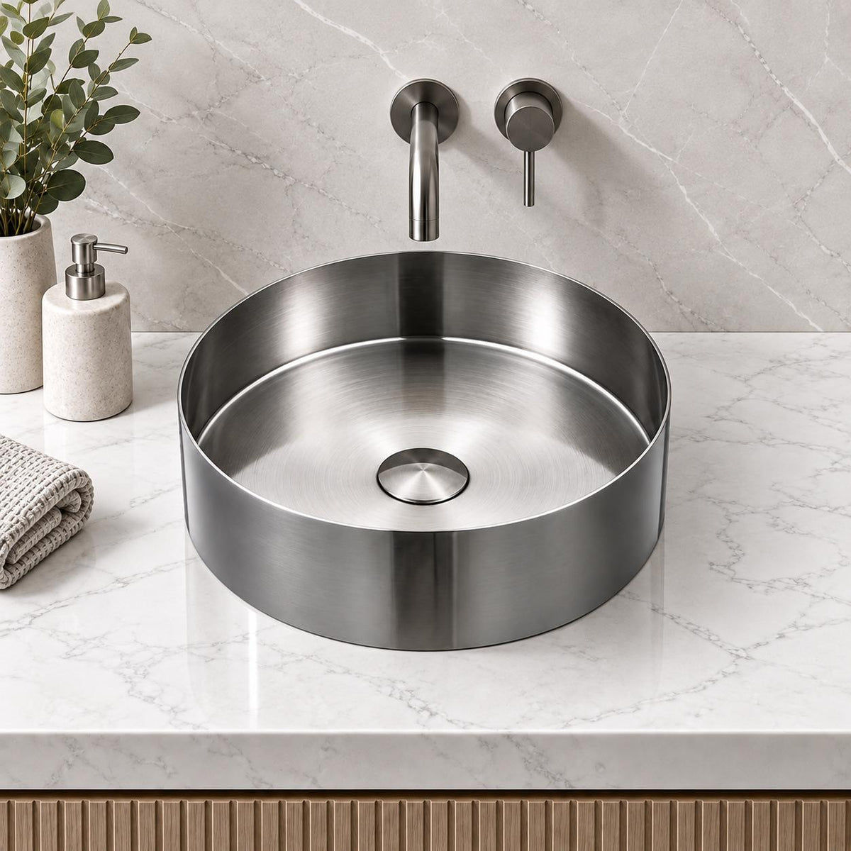 Stainless Steel Brushed Nickel Above Counter Basin