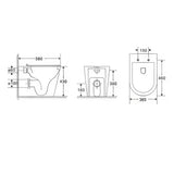 Siren Back-To-Wall Rimless In-Wall Floor Pan – Gloss White Pan Only – view 6