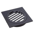 Square Floor Waste Round Floor Grate with 100mm Outlet – Matte Black