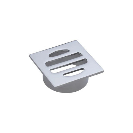 Square Floor Waste Round Floor Grate with 50mm Outlet – Chrome