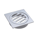 Square Floor Waste Round Floor Grate with 80mm Outlet – Chrome