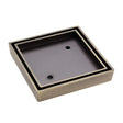 Square Tile Bed Floor Waste – 90mm Outlet – Antique Brass