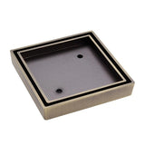 Square Tile Bed Floor Waste – 90mm Outlet – Antique Brass