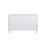 TD1200D - 1200x460x875mm PVC Vanity with Double Bowl Ceramic Basin