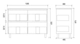 TD1200D - 1200x460x875mm PVC Vanity with Double Bowl Ceramic Basin – alternate view
