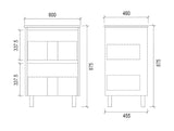 TD600 - 600x460x875mm PVC Vanity with Ceramic Basin – alternate view