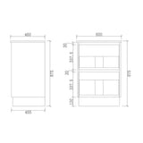 TD600-KB - 600x460x880mm Two Drawer Kickboard PVC Vanity with Ceramic Basin – alternate view