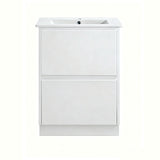 TD600-KB - 600x460x880mm Two Drawer Kickboard PVC Vanity with Ceramic Basin