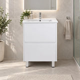 Teddy Two Draw PVC Vanity 600mm on Legs - 600x460x875mm