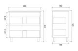 TD900 - 900x460x875mm PVC Vanity with Ceramic Basin – alternate view
