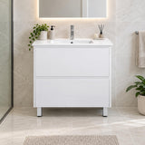 Teddy Two Draw PVC Vanity 900mm on Legs - 900x460x875mm