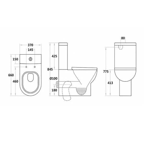 Venus Back To Wall Toilet Suite – Gloss White – alternate view
