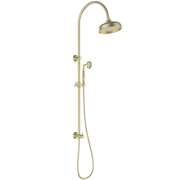 Vintage Brushed Gold With Ceramic White Handle Bathroom Package – Complete Shower, Toilet & Accessory Set – alternate view
