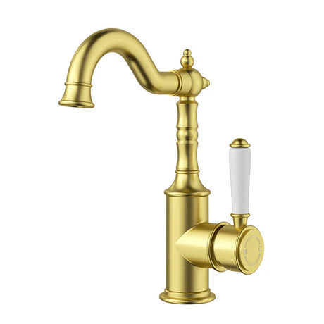 Vintage Brushed Gold With Ceramic White Handle Bathroom Package – Complete Shower, Toilet & Accessory Set – view 5