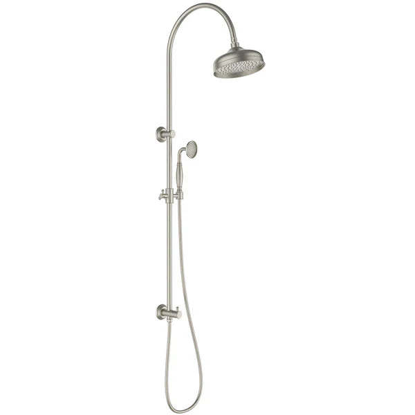 Vintage Brushed Nickel With Ceramic White Handle Bathroom Package – Complete Shower, Toilet & Accessory Set – alternate view