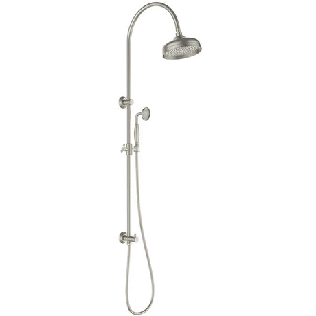 Vintage Brushed Nickel With Ceramic White Handle Bathroom Package – Complete Shower, Toilet & Accessory Set – alternate view