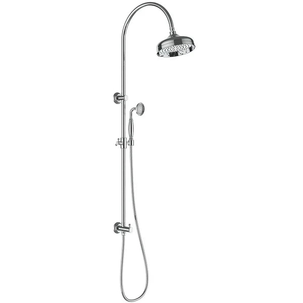 Vintage Chrome With Ceramic White Handle Bathroom Package – Complete Shower, Toilet & Accessory Set – alternate view