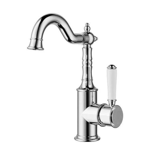 Vintage Chrome With Ceramic White Handle Bathroom Package – Complete Shower, Toilet & Accessory Set – view 5