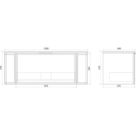 Curved Shaker Matte White Wall-Hung Vanity Units - 1200x460x420mm – view 5