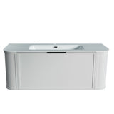 Curved Shaker Matte White Wall-Hung Vanity Units - 1200x460x420mm