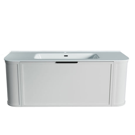 Curved Shaker Matte White Wall-Hung Vanity Units - 1200x460x420mm