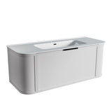 Curved Shaker Matte White Wall-Hung Vanity Units - 1200x460x420mm – alternate view