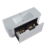 Curved Shaker Matte White Wall-Hung Vanity Units - 1200x460x420mm – view 4